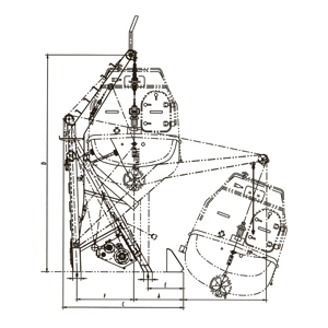 Gravity Luffing Arm Type Davit